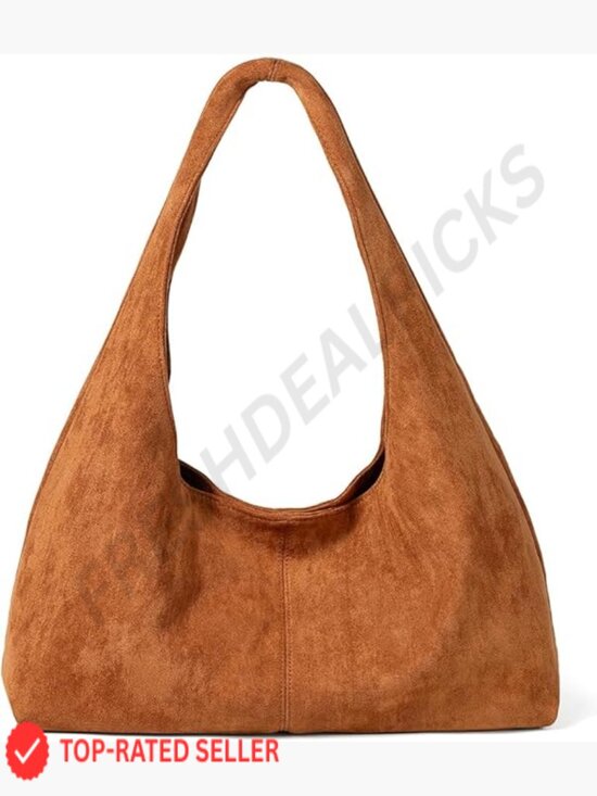 513ikreG4GL._AC_UY900_.jpg Trend Crescent Tote Bag Suede Retro Shoulder Purse Chic Dumpling Style